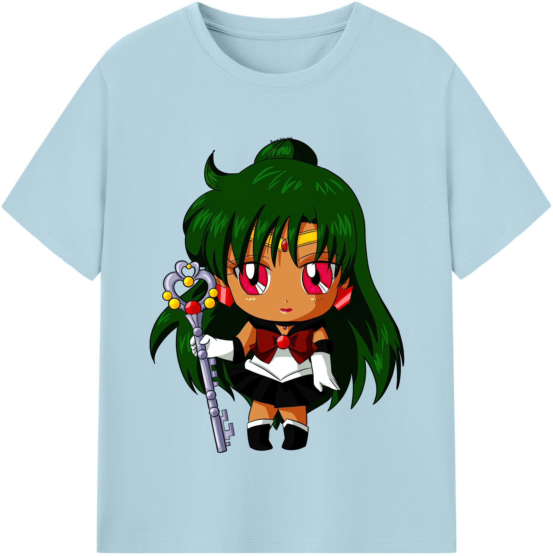 （画像用） 美少女戦士セーラームーン 冥王せつな Sailor Moon Meiou Setsuna 綿100％半袖Tシャツ（フロントプリント）
